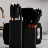 طقم سكاكين وادوات مطبح مع حاملة عصرية