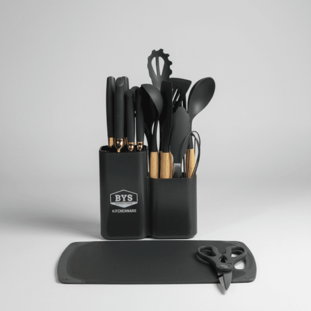 طقم أدوات مطبخ متكامل (أدوات طهي وسكاكين)