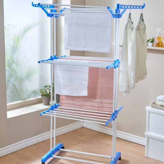 منشر الملابس متعدد الأدوار بعجلات